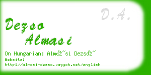 dezso almasi business card